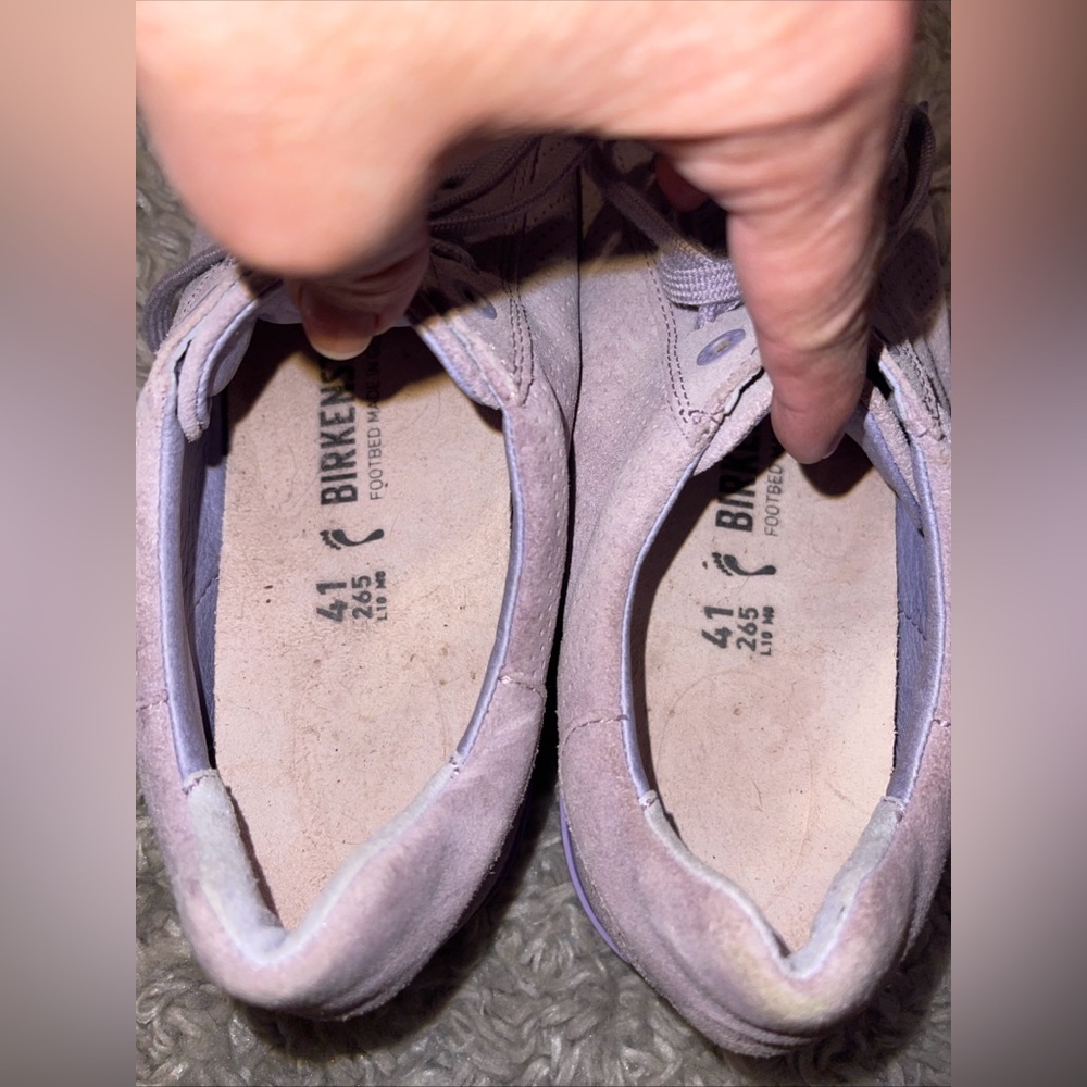 Birkenstock Womens BEND LOW Purple Suede Comfort Sneakers Sz 41 /10 265 - Picture 4 of 6